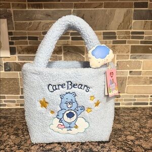Care Bears Light Blue Plush Handbag with Embroidered Bear
